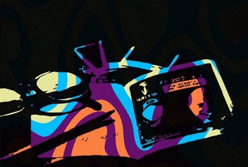 a colorful drawing of a tv with a remote control that says vod
