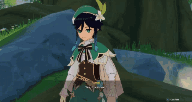 a girl in a video game is talking to vanti