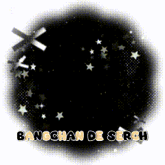 a black background with stars and the words bangchan de serch on it