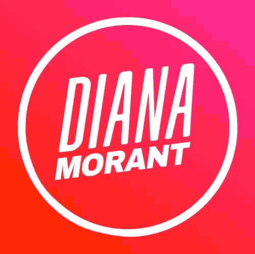 a logo for diana morant in a white circle on a red background