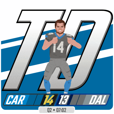 a cartoon drawing of a football player with the number 14 on his jersey