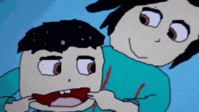 a cartoon of a man holding a child 's tooth