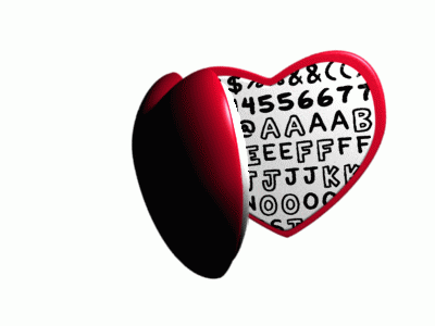 a red heart shaped item with the letters aaab on it