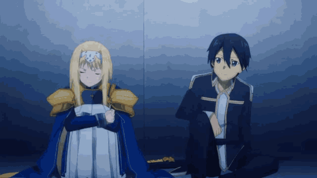 a man and a woman are sitting next to each other with their eyes closed