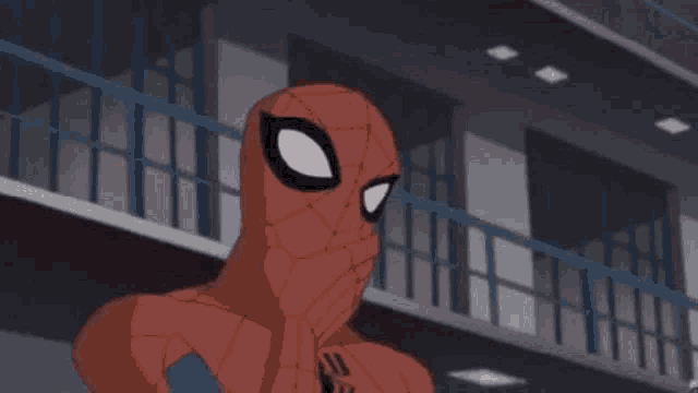 a cartoon of spider-man covering his face and saying `` you tempt me ... '' .