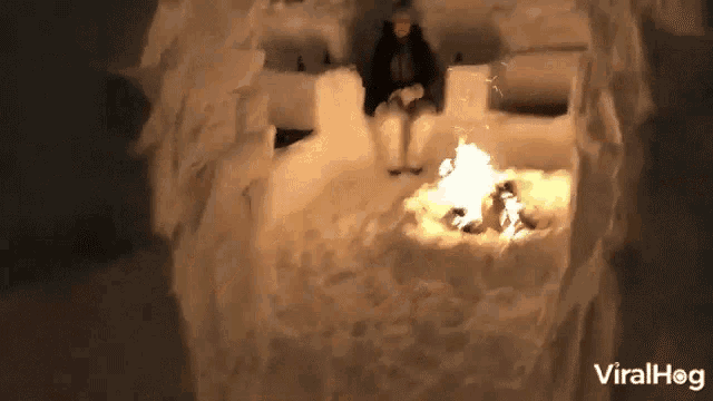 Snow Fort Fire GIF - Snow Fort Fire Wave Hand GIFs