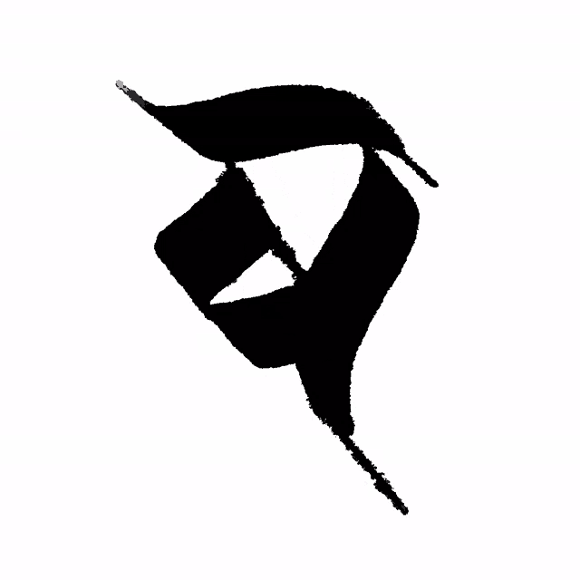 a black stencil of the number 4 on a white background