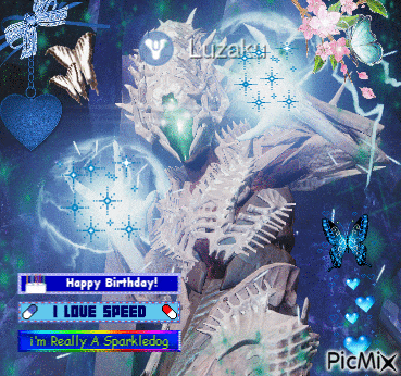 a picture of a skeleton with the words happy birthday i love speed i 'm really a sparkledog