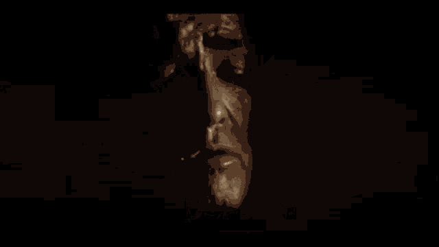 a close up of a man 's face with the words `` he dao mil vueltas '' written in white letters .