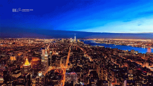 뉴욕 야경 타임랩스 다리 하늘 바다 도시 해안가 GIF - New York City Cityscape GIFs