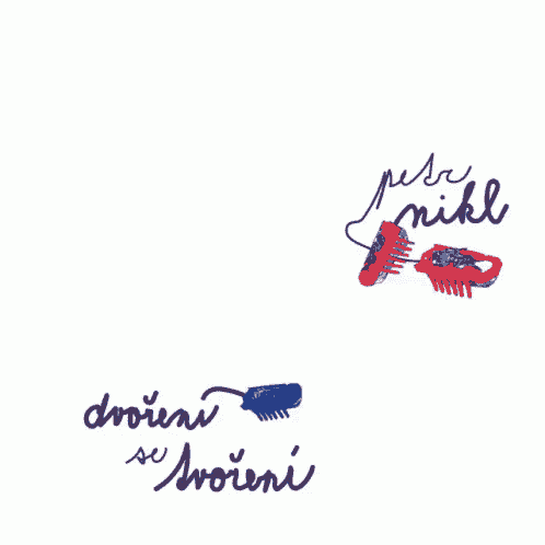 a blue and red drawing with the words " dvouni se svoreni " on the bottom