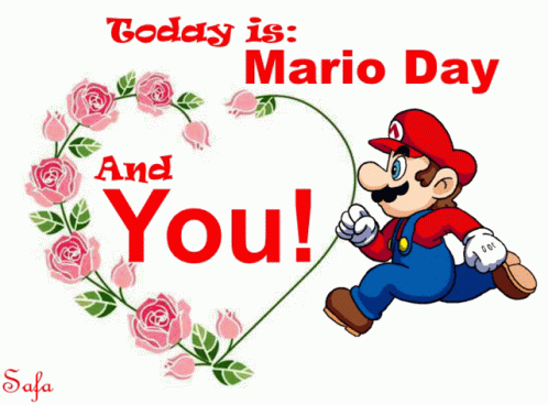 Today Is Mario Day And Love You GIF - Today Is Mario Day And Love You Heart GIFs