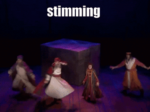 a group of people are dancing on a stage and the word stunning is on the bottom