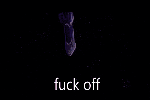 a purple background with the words fuck off in the corner