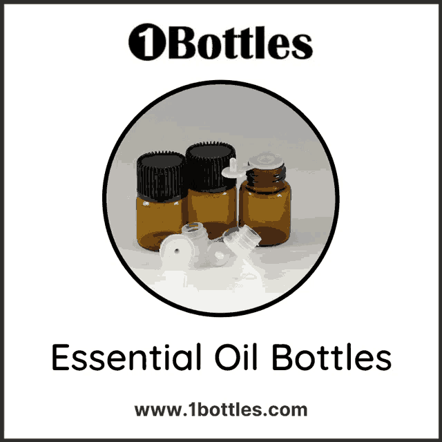 an advertisement for essential oil bottles with three bottles