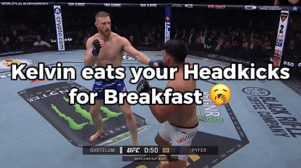 kelvin eats your headkicks for breakfast during a ufc match