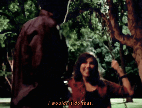 a woman on a swing says i wouldn t do that
