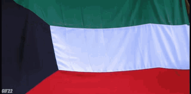 a green white and red flag with gif22 on the bottom right
