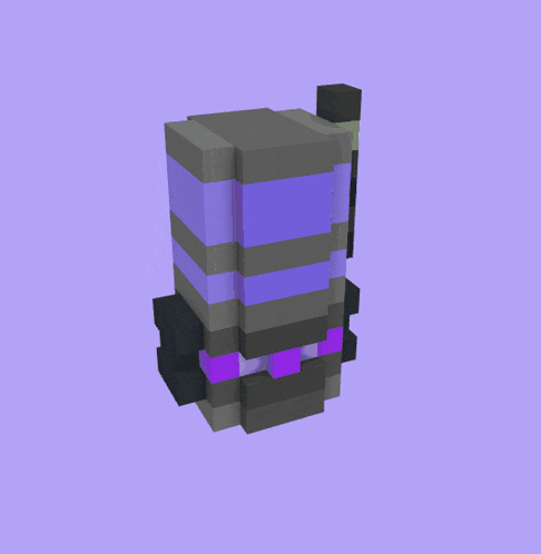 a purple and gray block with a purple stripe on the side