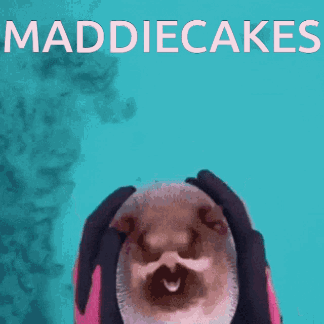 a poster for maddiecakes shows a person holding a jellyfish