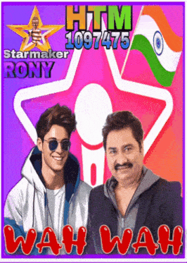 a poster for wah wah starmaker rony with two men