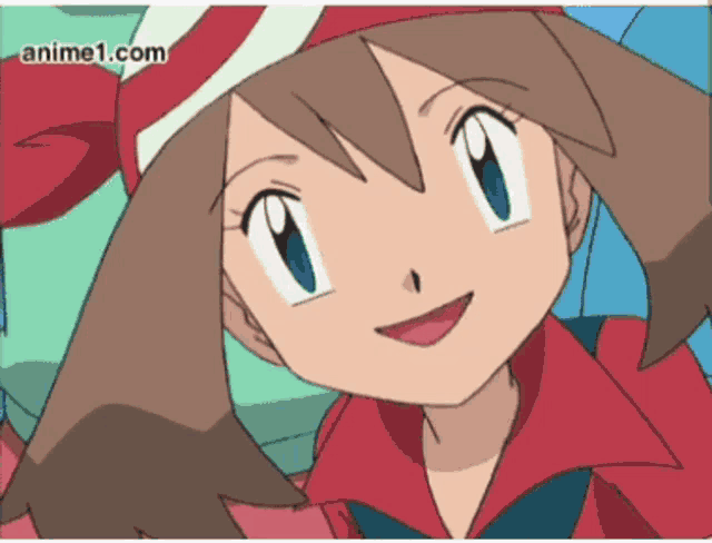 a close up of a cartoon character with the website anime1.com in the lower right corner