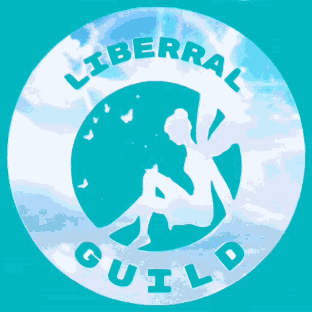 a sticker with a fairy and the words liberal guild on it