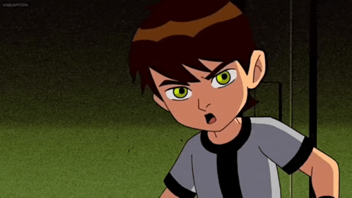 ben tennyson from ben 10 is shown in a close up