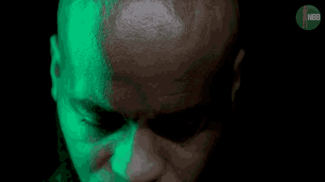 a close up of a man 's face with the word nba on the bottom right