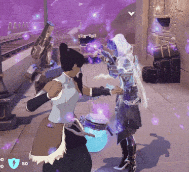 a video game with a shield that says 50 on it
