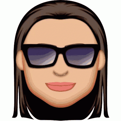 an emoji of a woman wearing sunglasses with a smile on her face