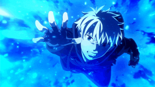 a cartoon character is reaching out towards something in the water