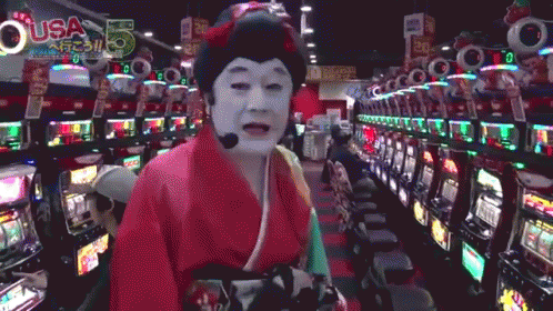 コウメ太夫　パチンコ　舞子　日本　日本人　伝統　文化 GIF - Pachinko Gamble Slot Machine GIFs