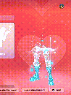 a screenshot of a video game with a heart in the background and a creator none button