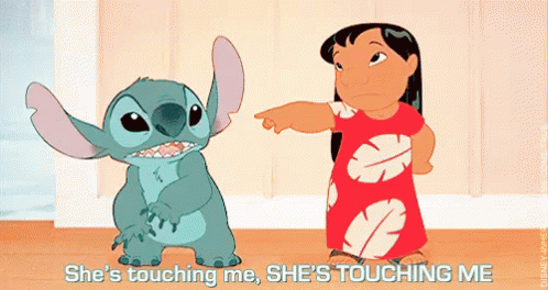 When Someone Gets Too Close In My Space GIF - Lilo And Stitch Shes Touching Me Annoyed GIFs