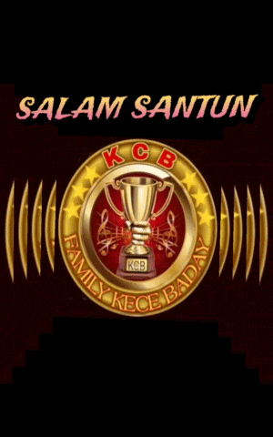 a logo for kcb family kece badan with a trophy in the middle