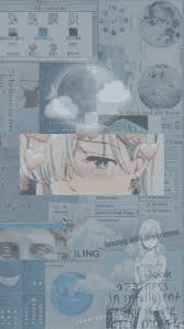a collage of pictures of a girl with a heart on her head