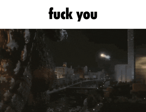 a picture of a monster with the words " fuck you " below it