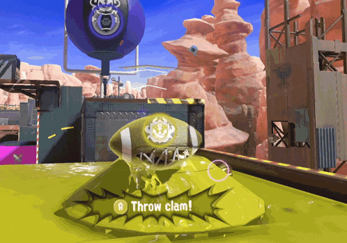 a video game screen shows a throw clam option