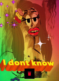 a cartoon drawing of a woman with the words i dont know above her