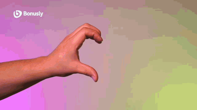 two people making a heart shape with their hands with bonusly written on the bottom