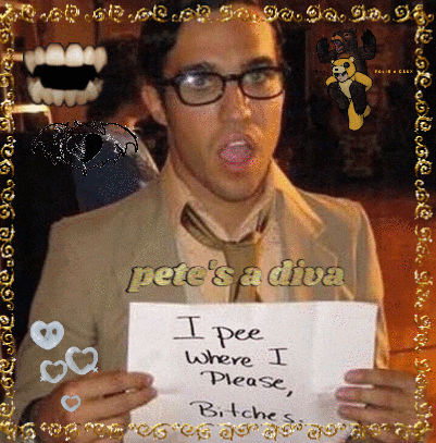 a man in a suit and tie is holding up a sign that says i pee where i please