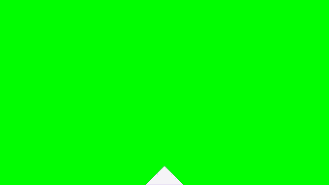 a green screen with a gray and white triangle pattern