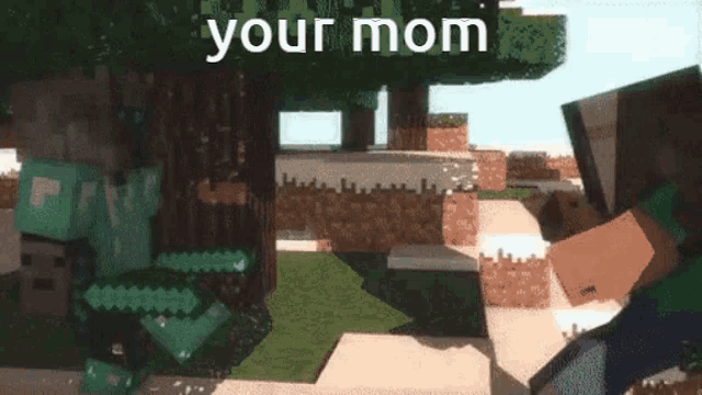 a screenshot of a video game with the words " your mom " on the top