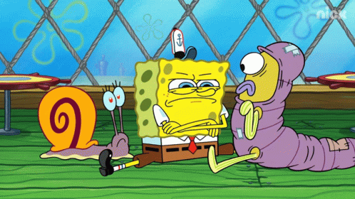 Push Away Spongebob GIF - Push Away Spongebob Gary GIFs