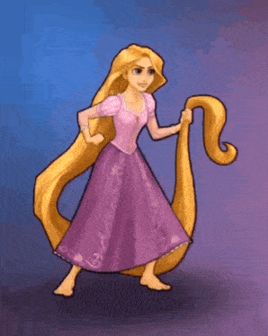 a cartoon drawing of rapunzel from tangled