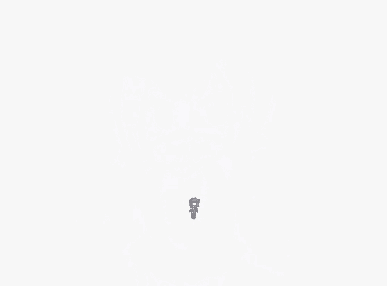 a black and white drawing of a cartoon character with arms outstretched and a beard .