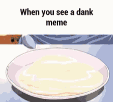 a cartoon of a man with the words when you see a dank meme below him