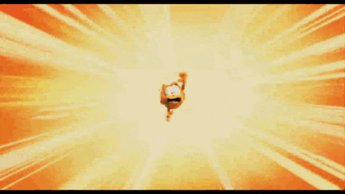 a cartoon character flying through the air with a surprised look on his face