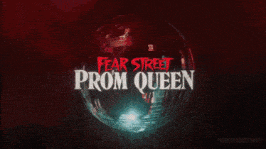 a poster for fear street prom queen shows a disco ball